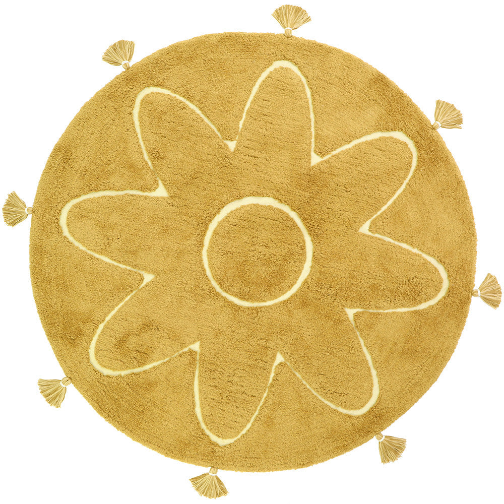 YVA Mangue tapis enfant bohème avec pompons nattiot-shop