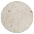Tapis chambre enfant coton lavable motif fleurs GENTLE FLORA ROND nattiot-shop