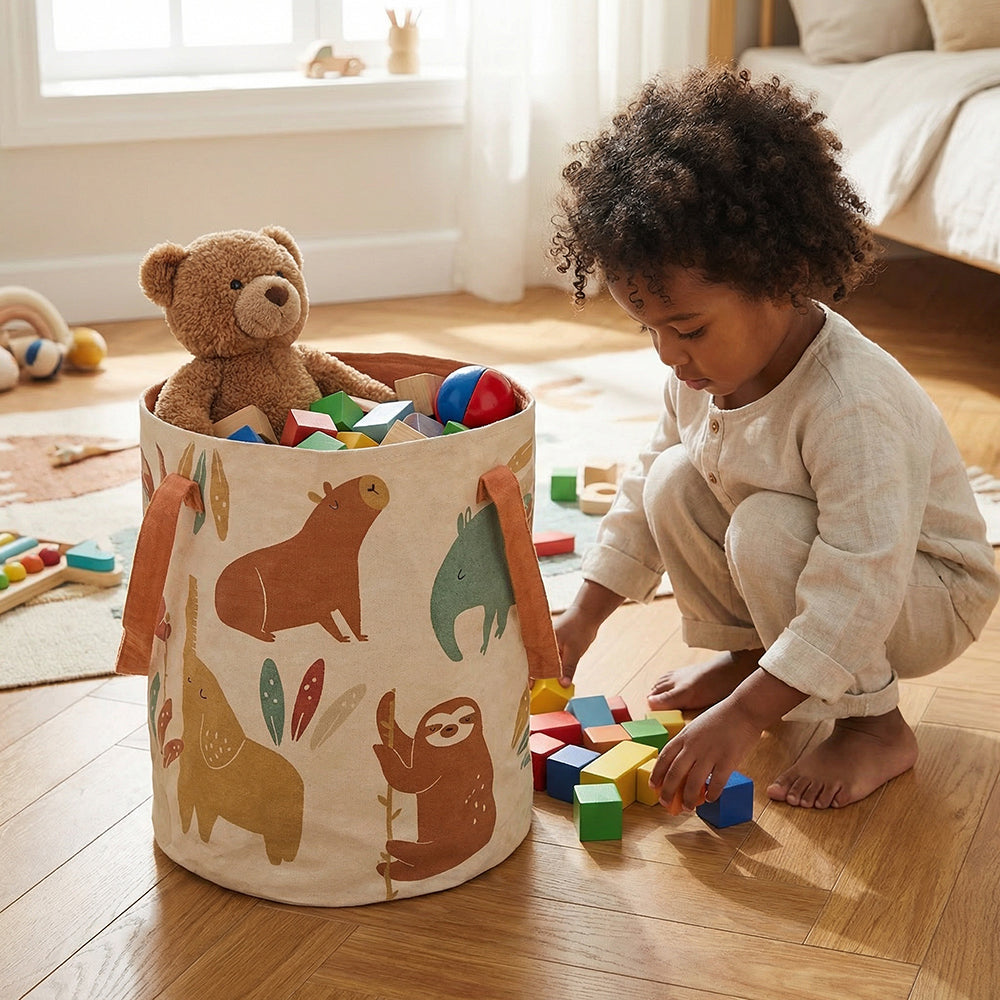 Nattiot storage basket for children's room Jungle Sunrise - D 30 x H 40 cm
