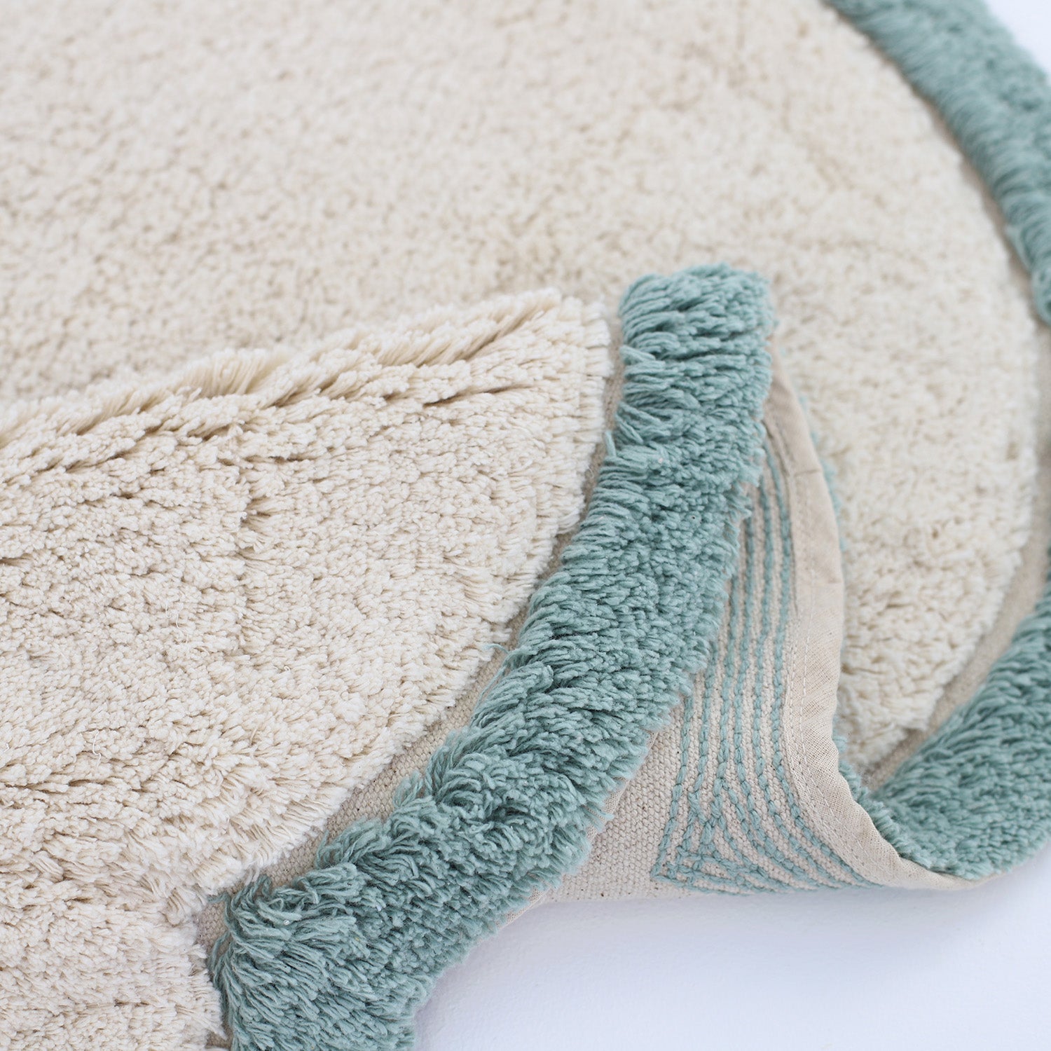 Nattiot Washable Cotton Kid's Rug Little Nimbus Aqua - 70 x 110 cm