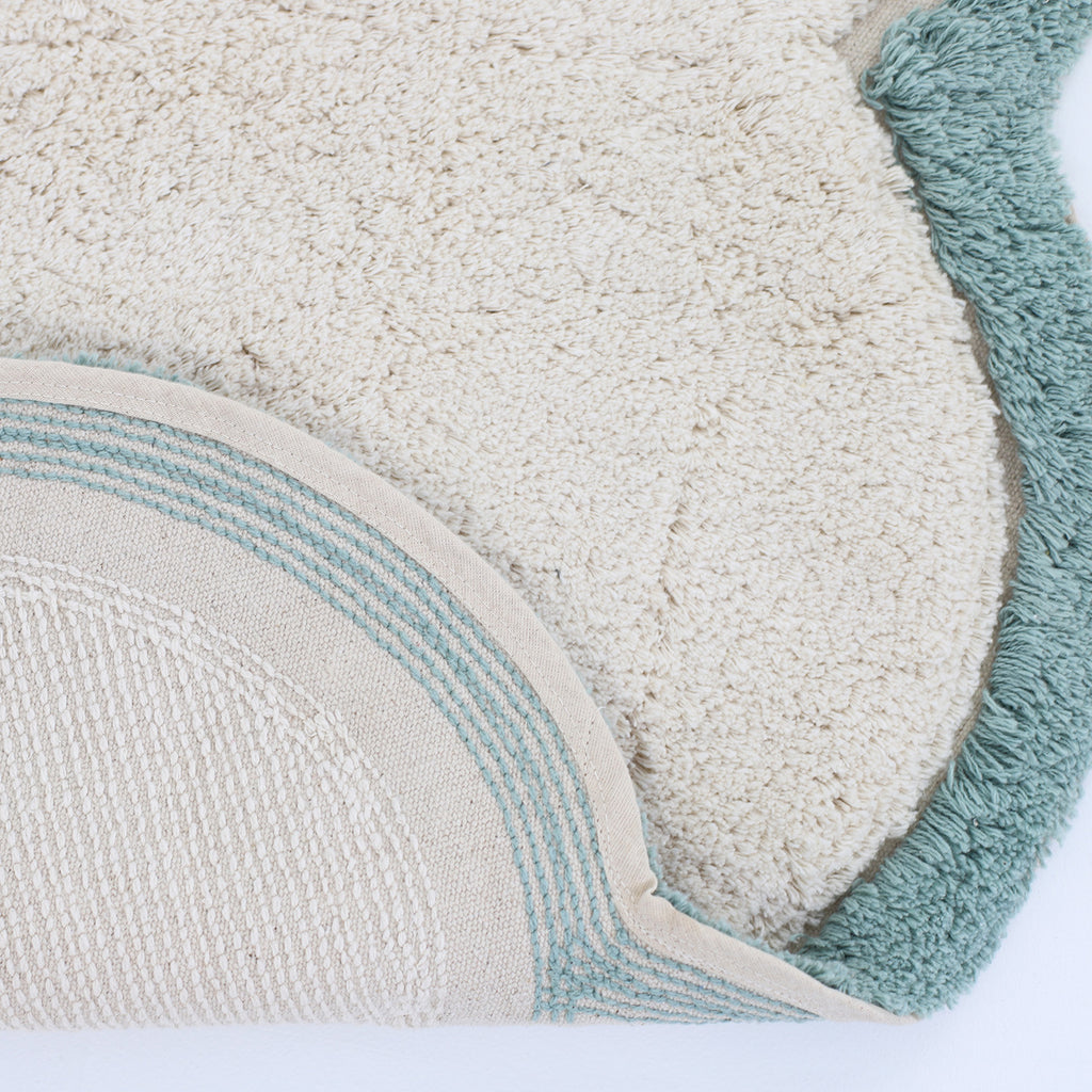 Nattiot Washable Cotton Kid's Rug Little Nimbus Aqua - 70 x 110 cm