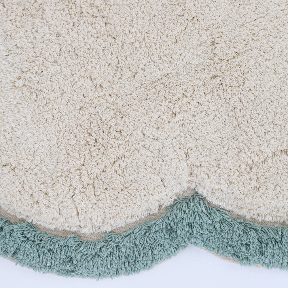 Nattiot Washable Cotton Kid's Rug Little Nimbus Aqua - 70 x 110 cm