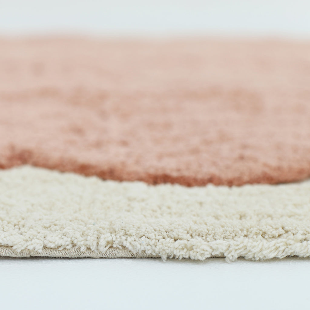 Nattiot Washable Cotton scalloped designer Kid's rug Alfonsina blush - 100 x 150 cm