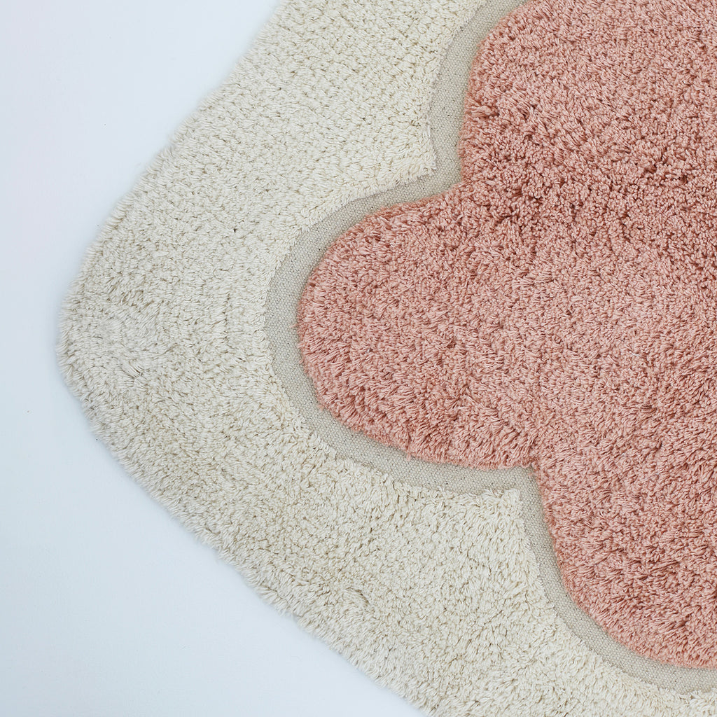 Nattiot Washable Cotton scalloped designer Kid's rug Alfonsina blush - 100 x 150 cm