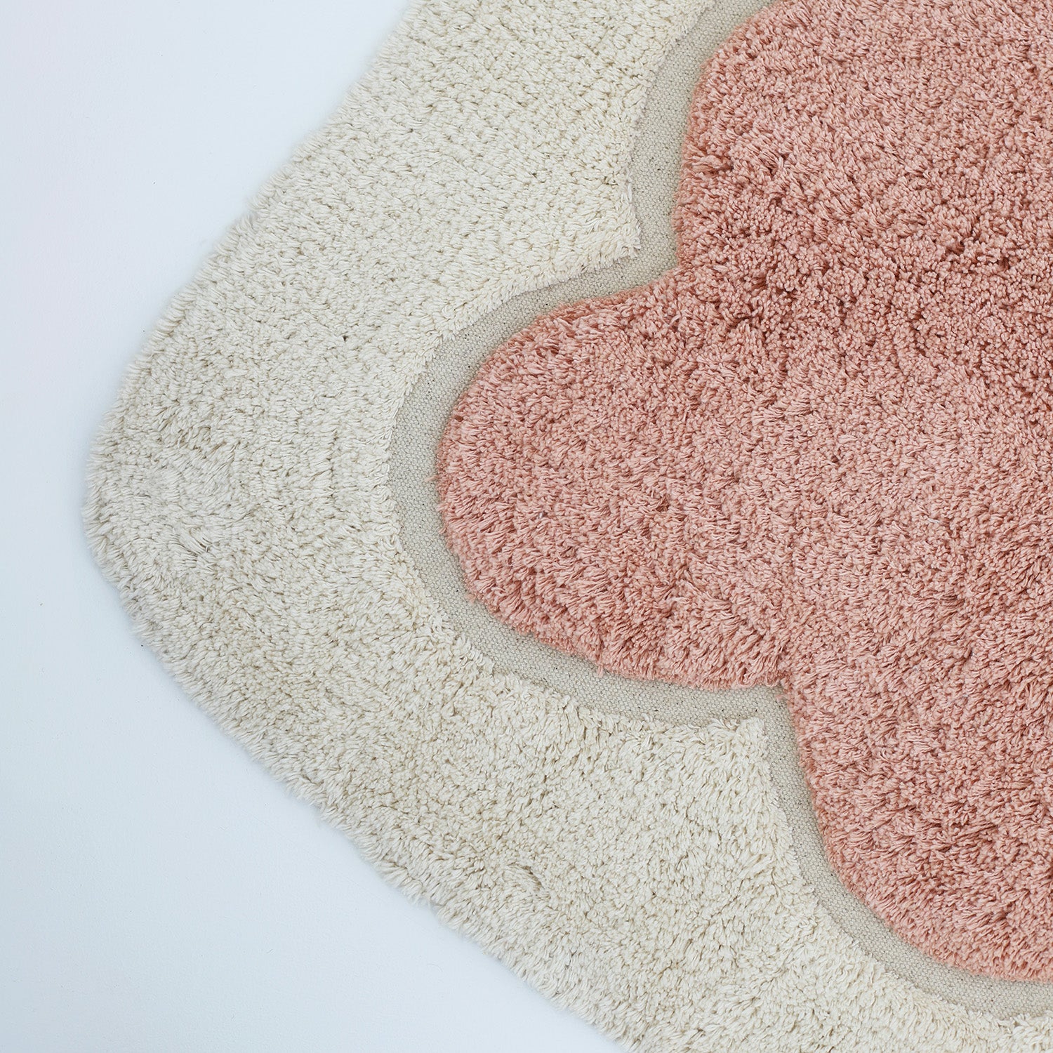 Nattiot Washable Cotton scalloped designer Kid's rug Alfonsina blush - 100 x 150 cm