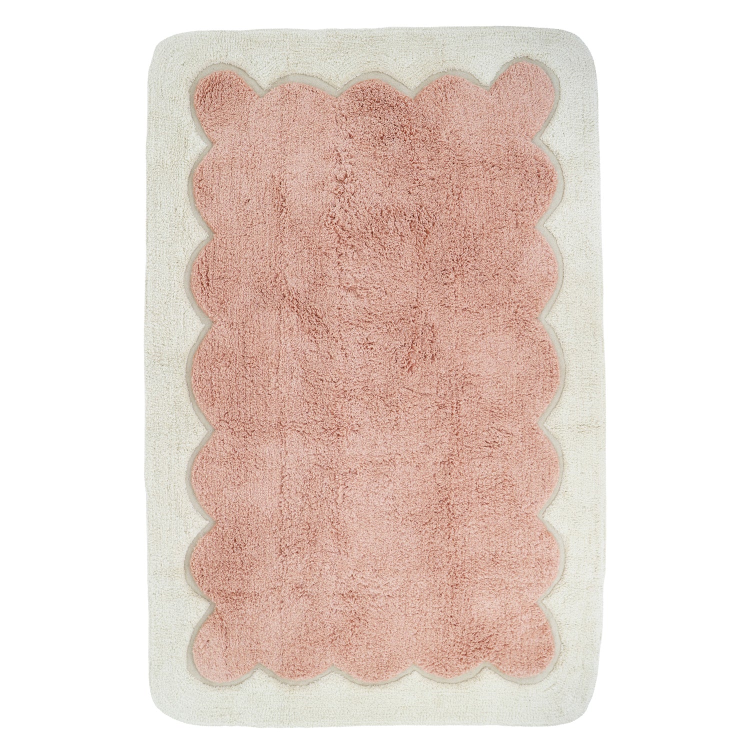 Nattiot Washable Cotton scalloped designer Kid's rug Alfonsina blush - 100 x 150 cm