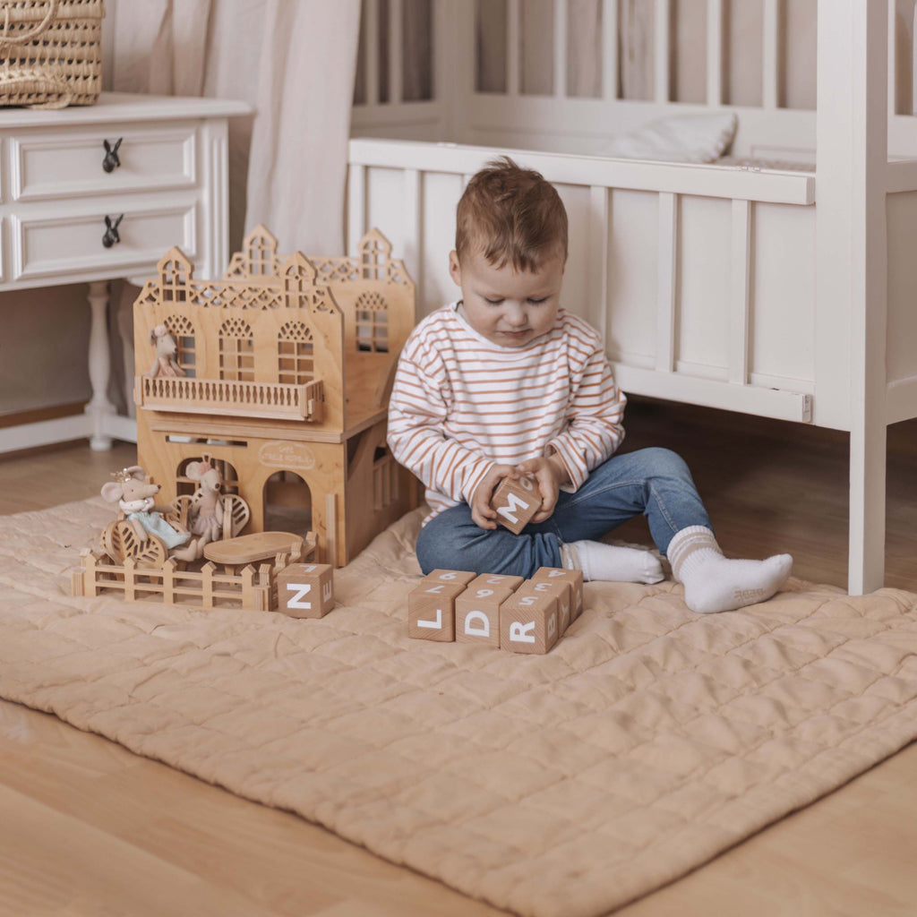 Nattiot Reversible Washed Cotton Baby blanket - Anna Terrcota - 140 x 100 cm
