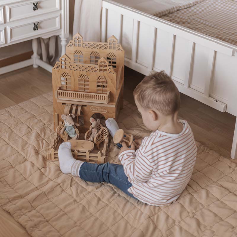 Nattiot Reversible Washed Cotton Baby blanket - Anna Terrcota - 100 x 87 cm
