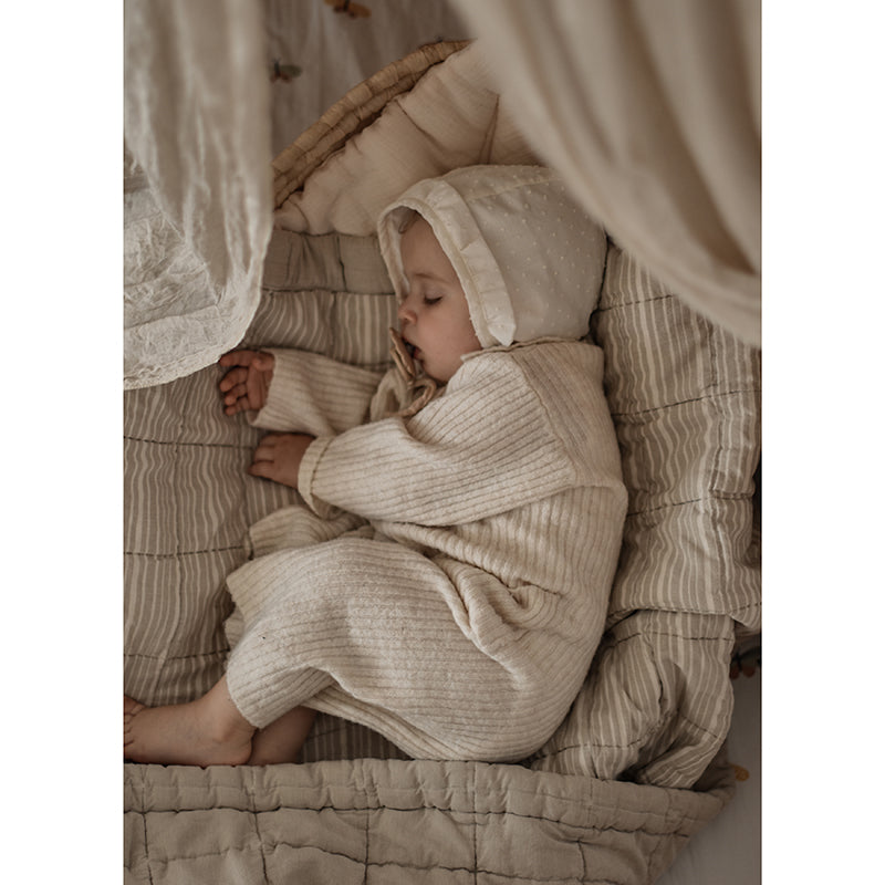Nattiot Reversible Washed Cotton Baby blanket - Anna Sand - 140 x 100 cm