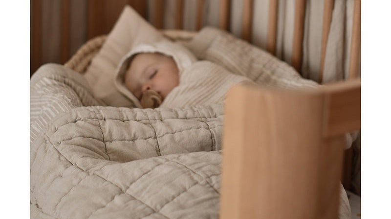 Nattiot Reversible Washed Cotton Baby blanket - Anna Sand - 140 x 100 cm