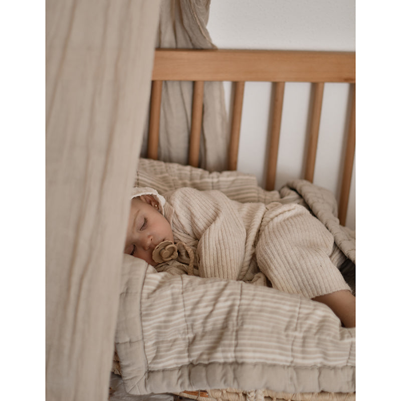 Nattiot Reversible Washed Cotton Baby blanket - Anna Sand - 140 x 100 cm