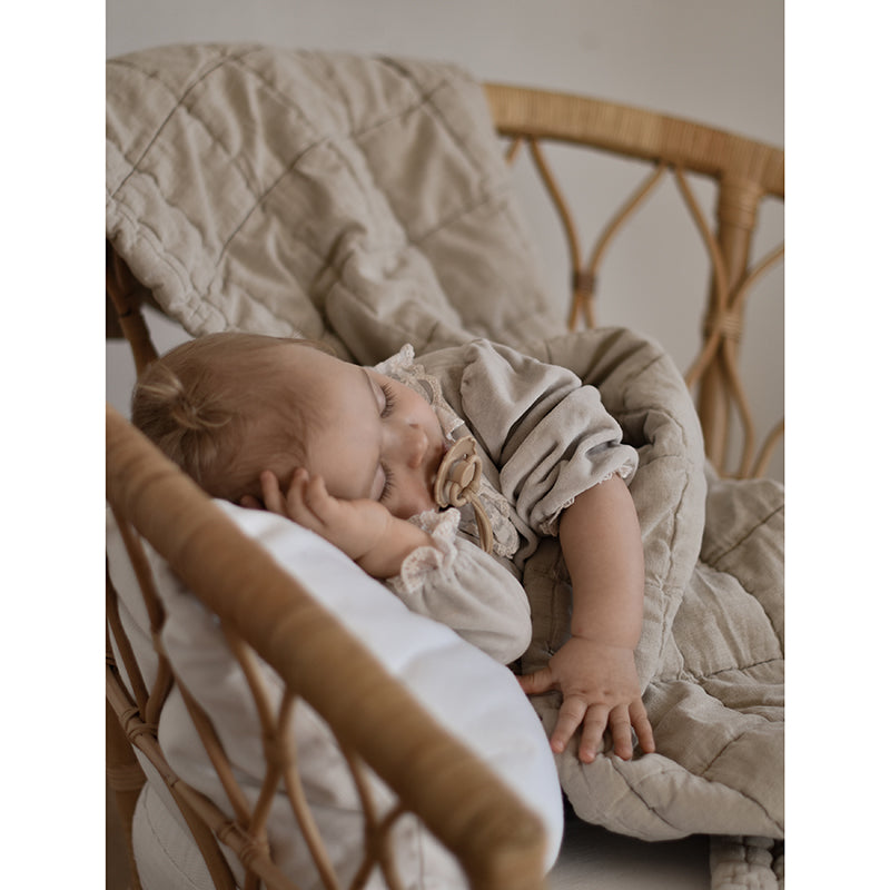 Nattiot Reversible Washed Cotton Baby blanket - Anna Sand - 100 x 87 cm